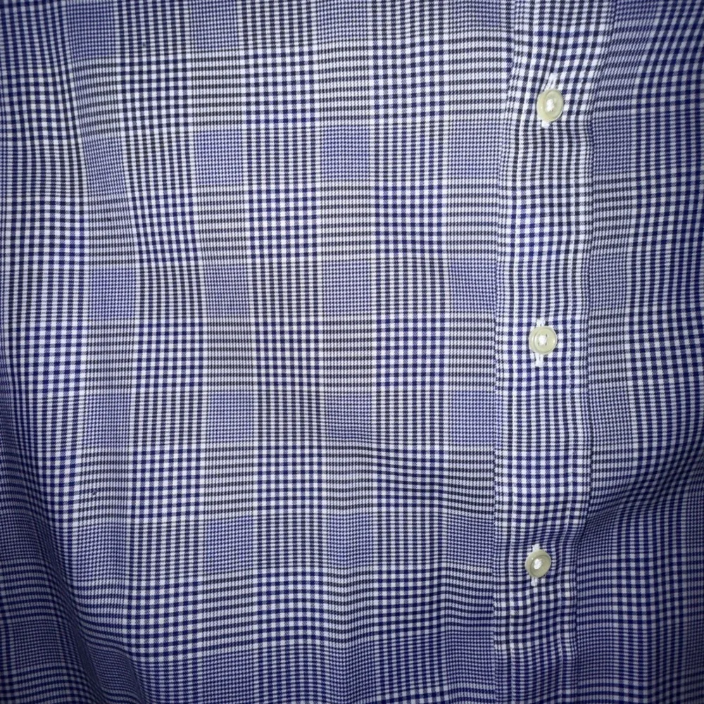 Polo Ralph Lauren Button Down Shirt‎ XL Blue Glen Plaid Long Sleeve Dress Shirt